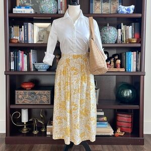 Vintage 80s Joyce Sportswear Floral Print Midi Skirt